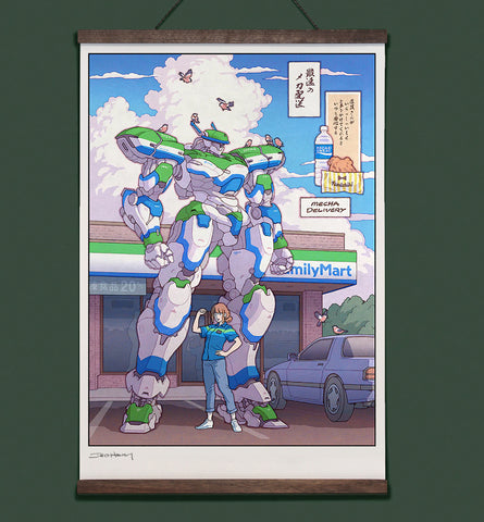 **Pre-Order** 'Mecha Delivery - Family Mart' Wall Scroll