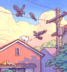 'Kyoto Cats' Giclee Print