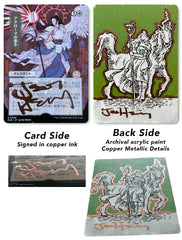 Hand Painted AP Card: Elf Mage, Pen and Ink