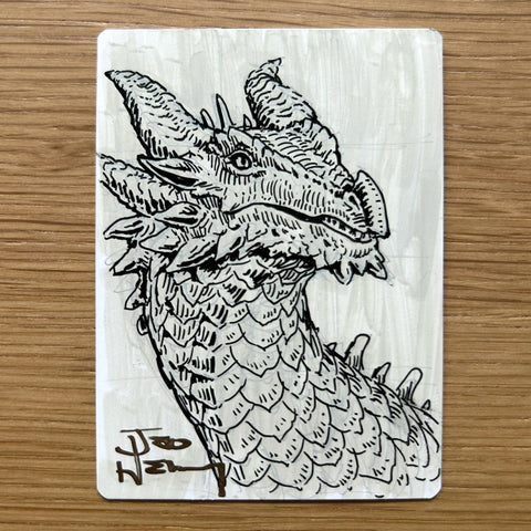 Hand Painted AP Card: Pen and Ink Dragon