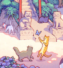 'Kyoto Cats' Giclee Print