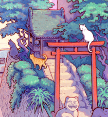 'Kyoto Cats' Giclee Print