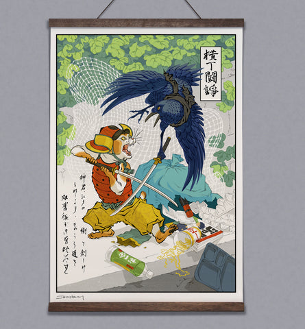 **Pre-Order** 'Cat vs. Raven' Scroll