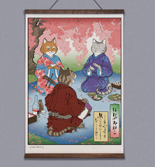 **Pre-Order** 'Hanami Cats' Scroll