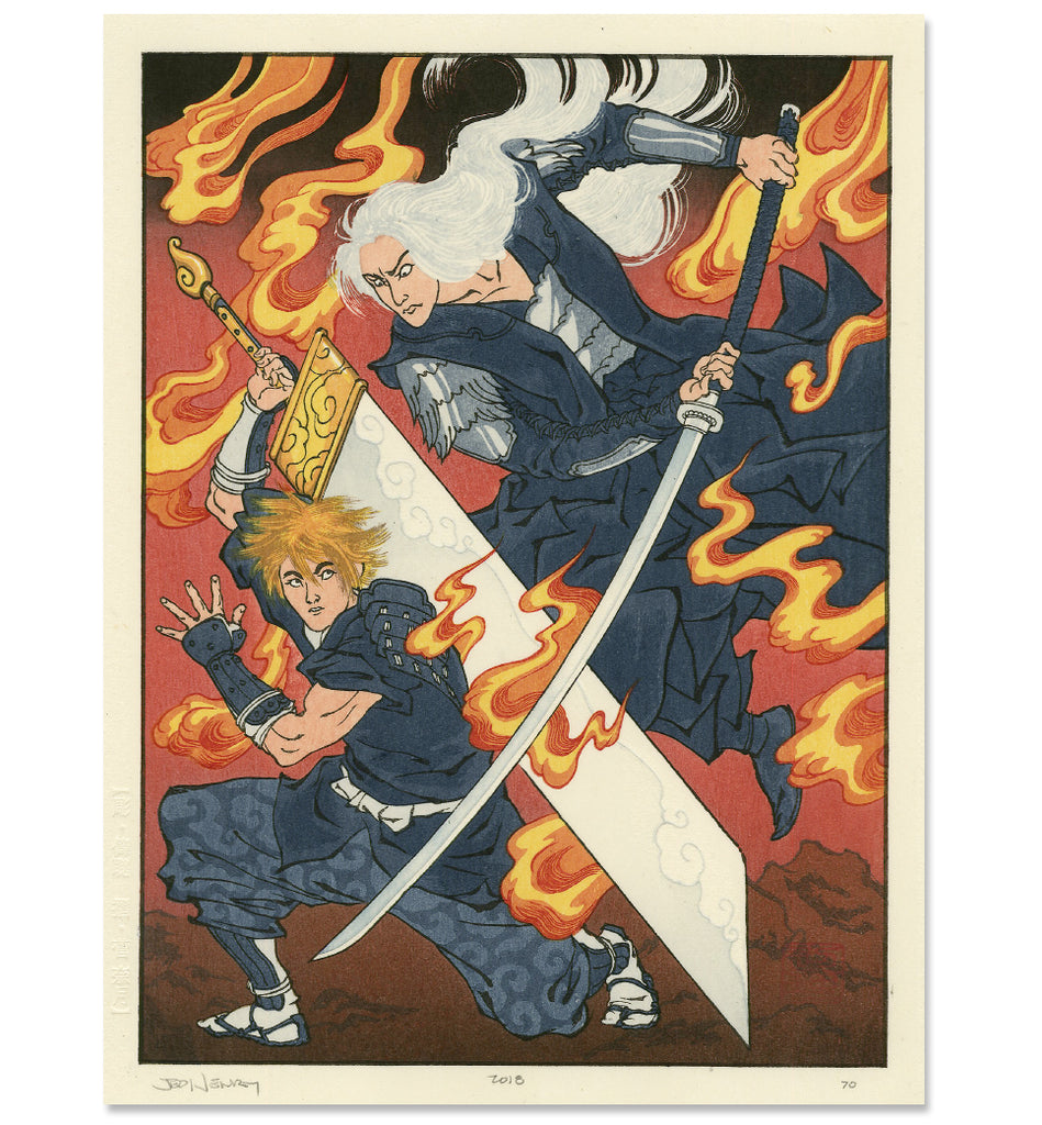 'Meteoric Power' Woodblock Print