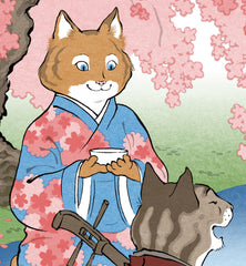 **Pre-Order** 'Hanami Cats' Scroll