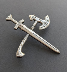 Sword and Axe Pin