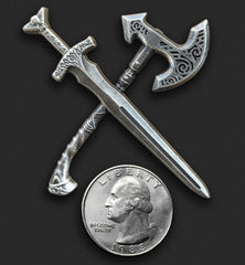 Sword and Axe Pin