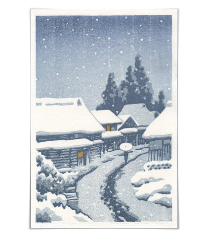 'Village in Snow' Woodblock Print